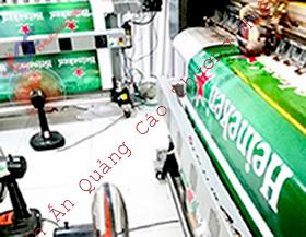 in decan heniken in decal quảng cáo